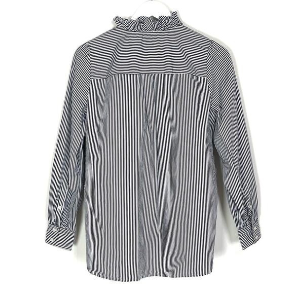 J. Crew Ruffle-Front Classic-Fit Boy Shirt in Stripe - Picture 7 of 12